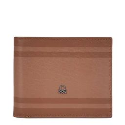 United Colors of Benetton Alamar Tan Leather Striped Bi-Fold Wallet-picture-35