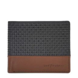 The Vertical Jarvis Black Leather Textured Bi-Fold Wallet-30