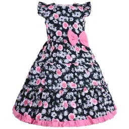 Wish Karo Kids Black Floral Frock-picture-48