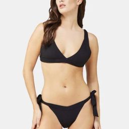 Secrets By ZeroKaata Black Plain Swimwear Bra Panty Set-image-30