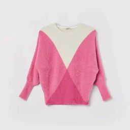 Fame Forever by Lifestyle Pink & White Color Block Regular Fit Sweater-image-7