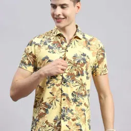 Monte Carlo Yellow Regular Fit Printed Shirt-picture-38