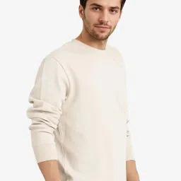 Rare Rabbit Off White Regular Fit Solid Sweatshirt image 3