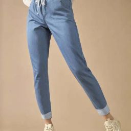 DOLCE CRUDO Blue PlainJoggers-image-34