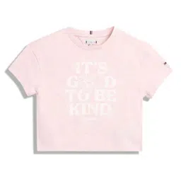 Tommy Hilfiger Kids Coral Ice Heather Printed Relaxed Fit T-Shirt-image-93