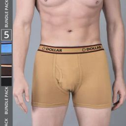 Dollar Bigboss Assorted Cotton Regular Fit Trunks - Pack Of 5-picture-20
