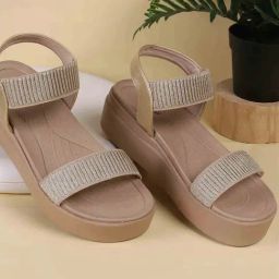Mochi Women's Gold Sling Back Sandals-image-84