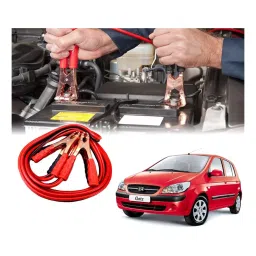 Auto Pearl 2.29 m (7.5 Ft) 500 A Heavy Duty Booster Anti Tangle Battery Jumper Cable for Getz (Pack of 2)-image-99