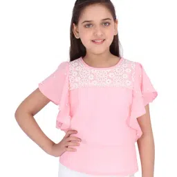 Cutecumber Kids Embroidery Peach Top-image-71
