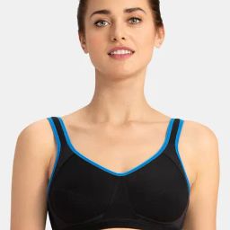 Amante Black & Blue Non Wired Non Padded Reversible Sports Bra-image-77