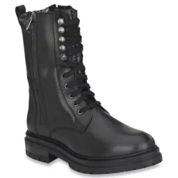 Delize Women's Black Derby Boots-image-25