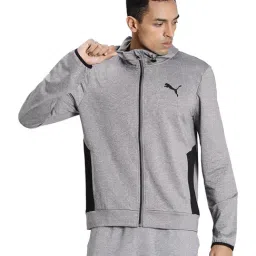 Puma Grey Slim Fit Hooded Jacket-picture-25