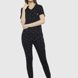 Vimal Jonney Black Graphic Print Pajama Set-image-81