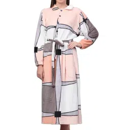 Klotthe Printed Multicolor 210 GSM Cotton Bath Robe with Belt-image-81