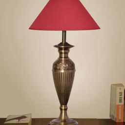 Kapoor Lamp Shades Brass Antique & Red Brass Ingleby Cotton Shade Table Lamp-image-27