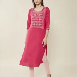 Soch Pink Embroidered Straight Kurta-image-24