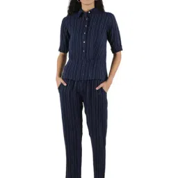 Monte Carlo Navy Striped Top With Pants-image-32