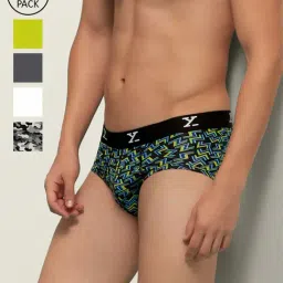 XYXX White & Yellow Skinny Fit Briefs (Pack of 5)-image-90