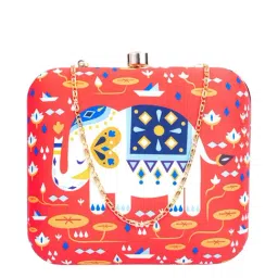 NR by Nidhi Rathi Red Fabric Clutch-47