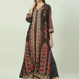 Biba Black Printed A Line Double Layered Kurta-picture-25