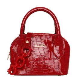 KLEIO Red Textured Small Handbag-27