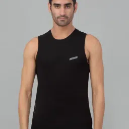 Cantabil Black Regular Fit Gym Vest-image-24