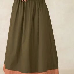 VIRGIO Green Cotton Solid Skirt-picture-14