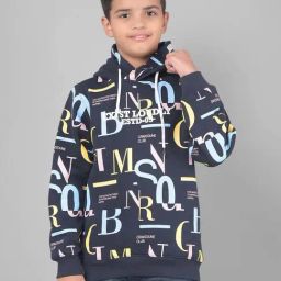 Crimsoune Club Kids Navy Printed Full Sleeves Sweatshirt-picture-5