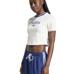 Adidas Originals White Slim Fit Printed Sports T-Shirt-image-40