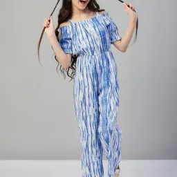 StyloBug Girls Blue Printed Jumpsuit-image-9