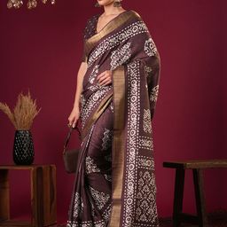 Anouk Floral Printed Zari Sungudi Saree-picture-49