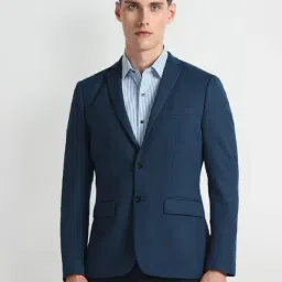 Arrow Blue Slim Fit Texture Blazer-picture-47