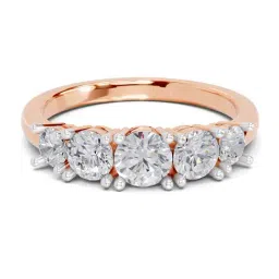 Sparkles 14k (585) Rose Gold Lab Grown Diamond 1.07 CT Eterna Quintet Promise Ring-picture-41