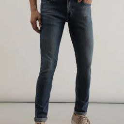 Lee Bruce Dark Blue Skinny Fit Heavily Washed Jeans-picture-3