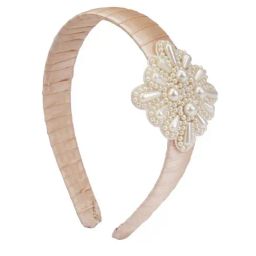 Choko Cream Embellished Hair Band-image-55