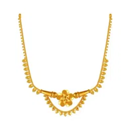 P.C. Chandra Jewellers 22k Yellow Gold Dainty With Floral Accent Necklace-image-1