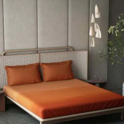 DDecor Red Cotton 210 TC King Size Bedsheet With Pillow Covers-19