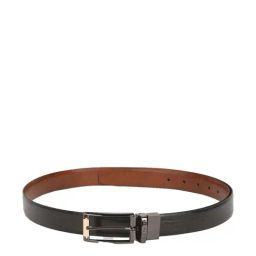 Louis Philippe Brown Leather Printed Reversible Belt for Men-23