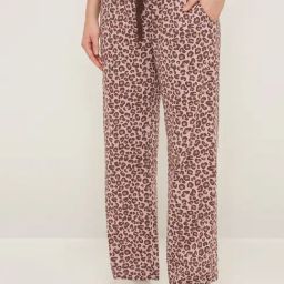 Wunderlove by Westside Brown Animal Print High-Rise Cotton Lounge Pants-image-50
