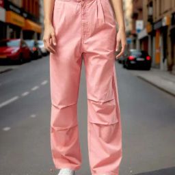 Bewakoof Mild Pink Cotton Loose Fit Trousers-picture-8