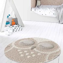 Obsessions Light Brown Machine Made Non Shedding Centrepiece Carpet - Medium-image-1