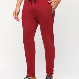 Pepe Jeans Burgundy Red Cotton Skinny Fit Joggers-image-45