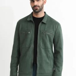 Rare Rabbit Green Flared Fit Solid Jacket-image-99