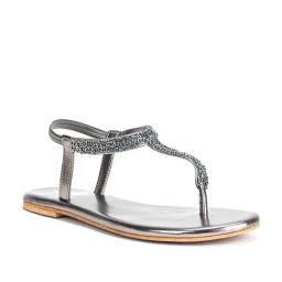 Scentra Women's Grey T-Strap Sandals-picture-3