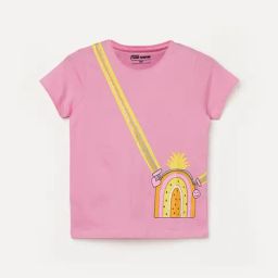 Fame Forever by Lifestyle Girls Light Pink Cotton Printed T-Shirt-picture-18