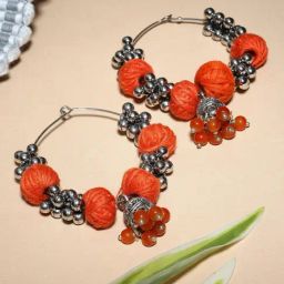 Panash Silver Plated Circular Jhumki Earrings-14