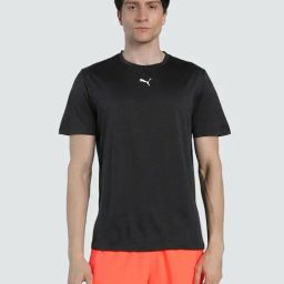 Puma Black Regular Fit Sports T-Shirt-image-80