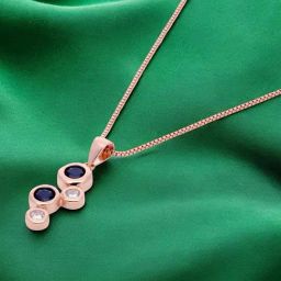crash.club by CKC 925 Sterling Silver Azure Glow Rose Gold Chain Pendant for Women-picture-9
