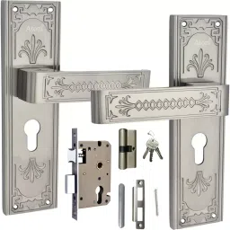 Atom Zinc Alloy Silver Door Handle Lock Set, NEXONC.Y-S/S.BSK_Doorlock-18