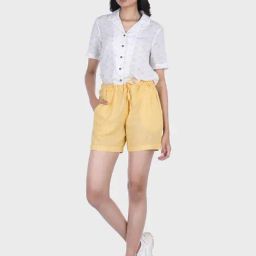 RETIYO Sunlight Yellow Elasticated Shorts-18